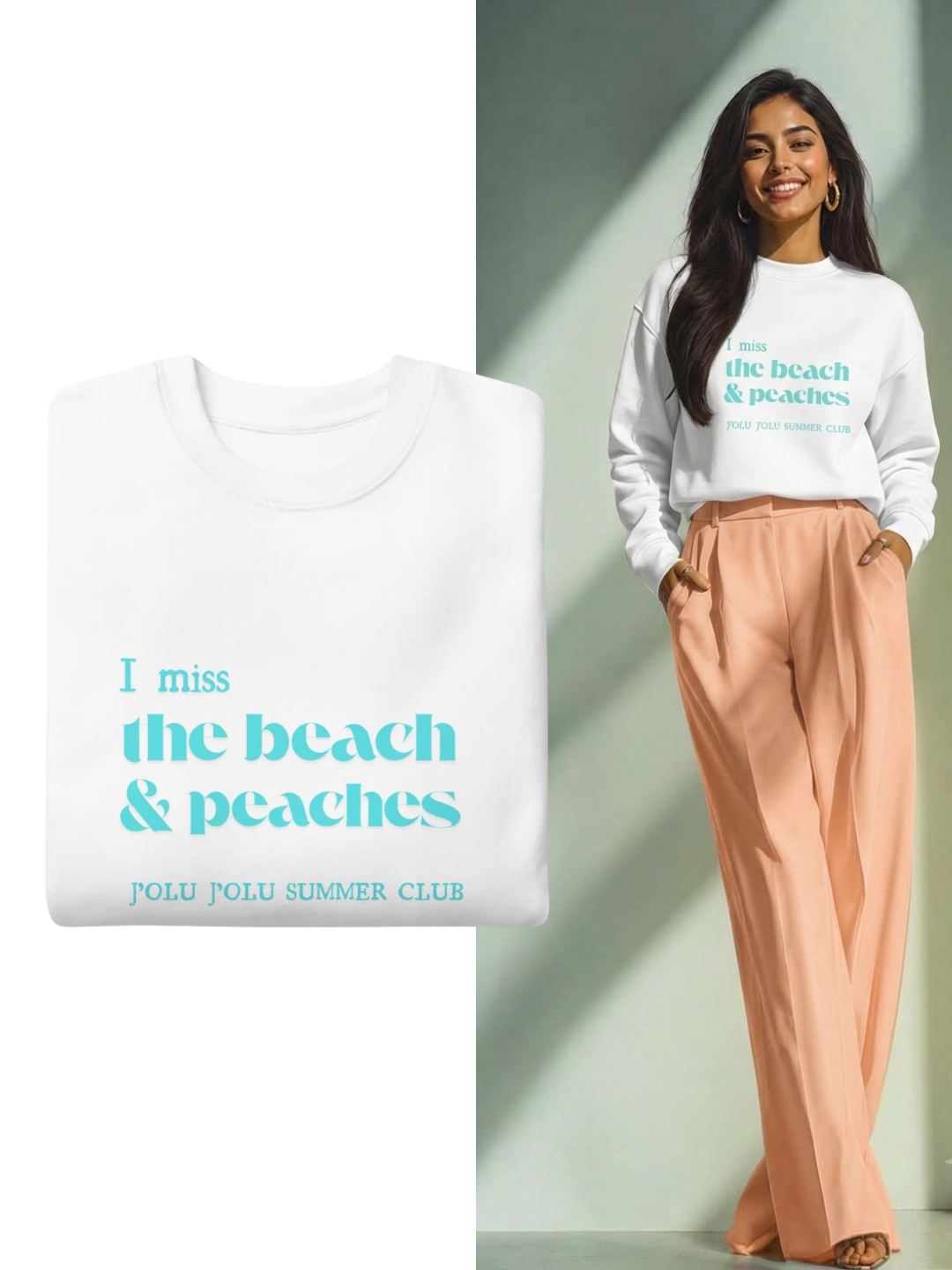 Sweet Statement-Piece - I miss the beach | Premium-Sweatshirt - Off-white, Red