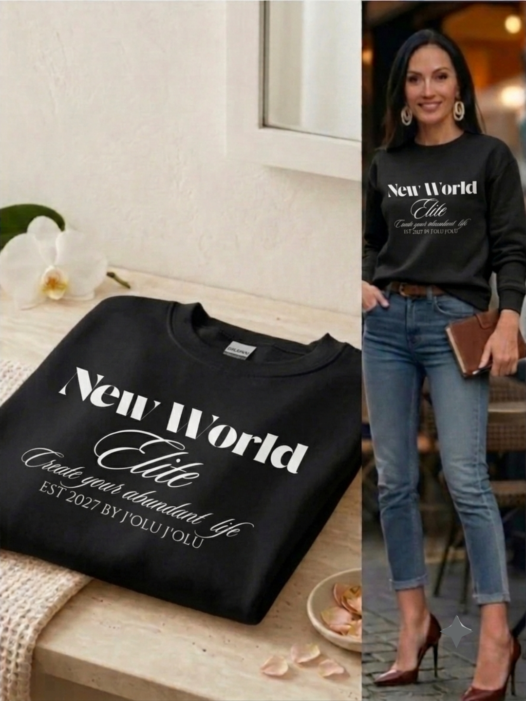 New World Elite | Premium-Sweatshirt - Off-white