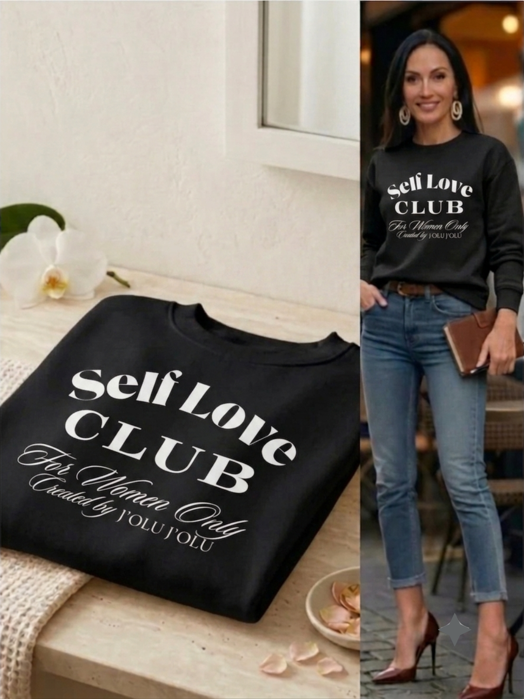 Self Love CLUB | Premium-Sweatshirt - Black