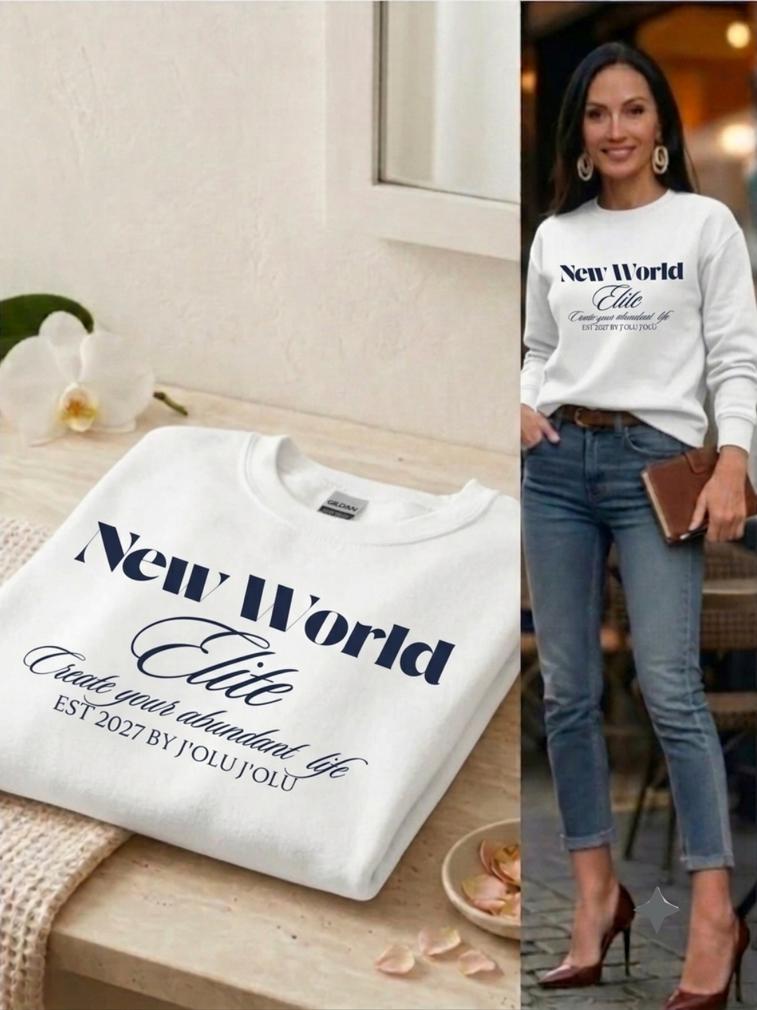 New World Elite | Premium-Sweatshirt - Off-white