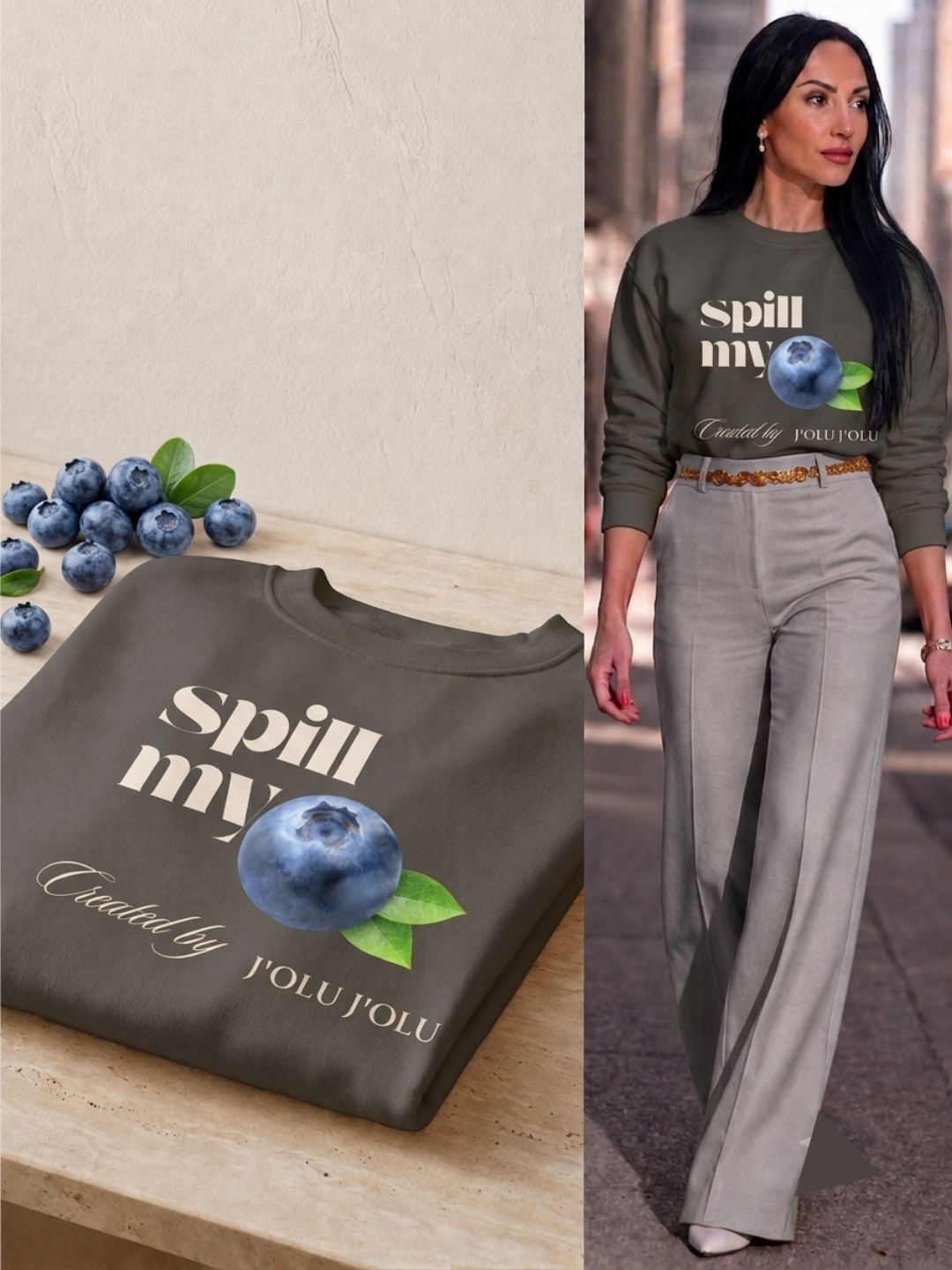 Spill My - Fruit Edition | Premium-Sweatshirt - Charcoal Gray
