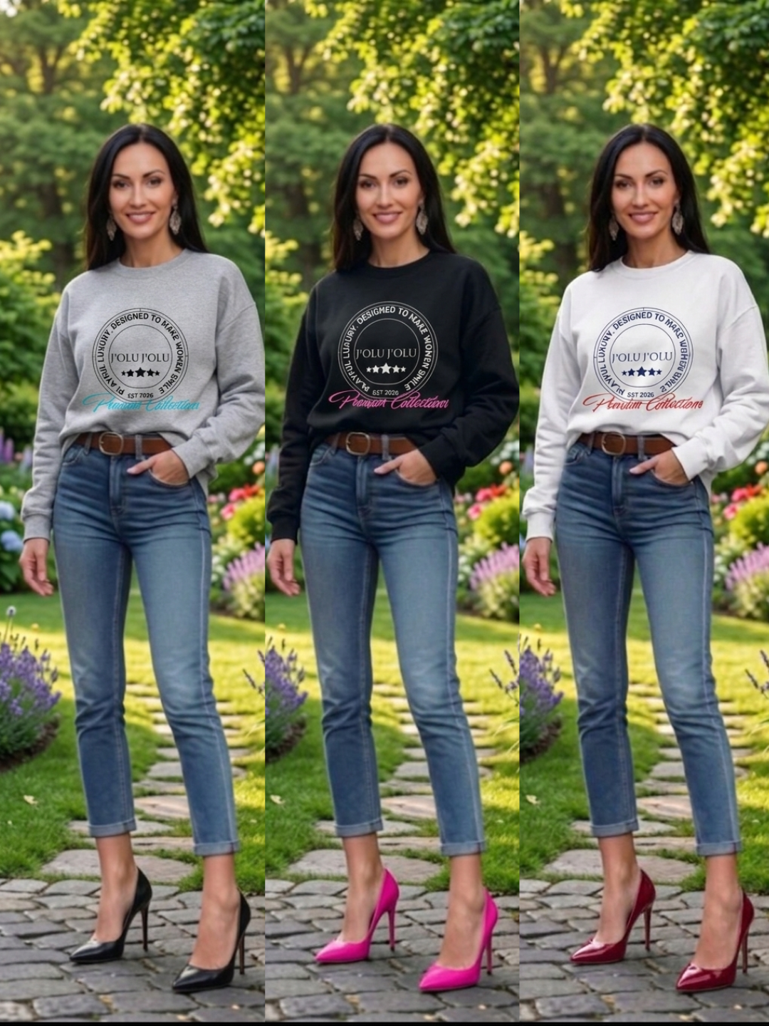 J'OLU J'OLU - The Signature Collection | Premium-Sweatshirt - Black