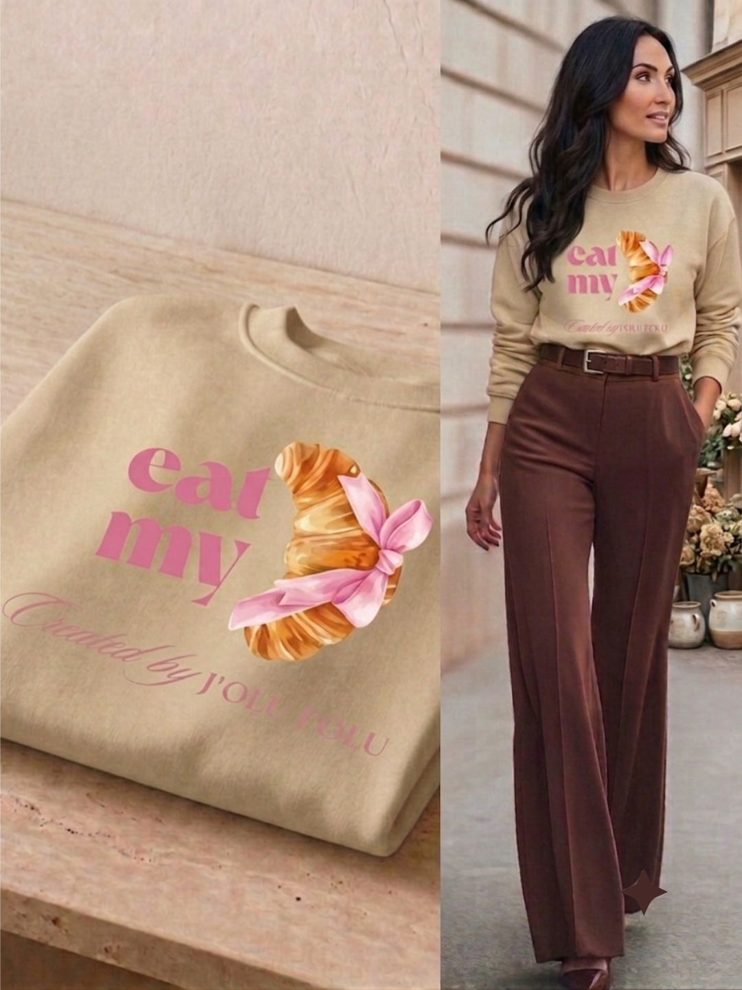 Eat My - Sweet Statement-Piece | Premium-Sweatshirt - Beige