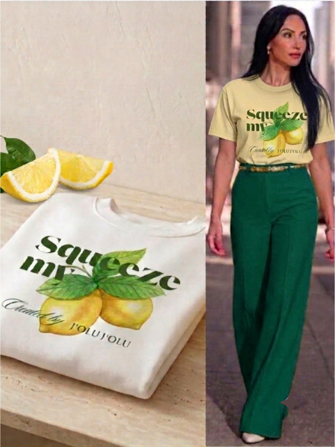 Squeeze My - Fruit Edition | Premium-T-Shirt  - Off-white, Butter