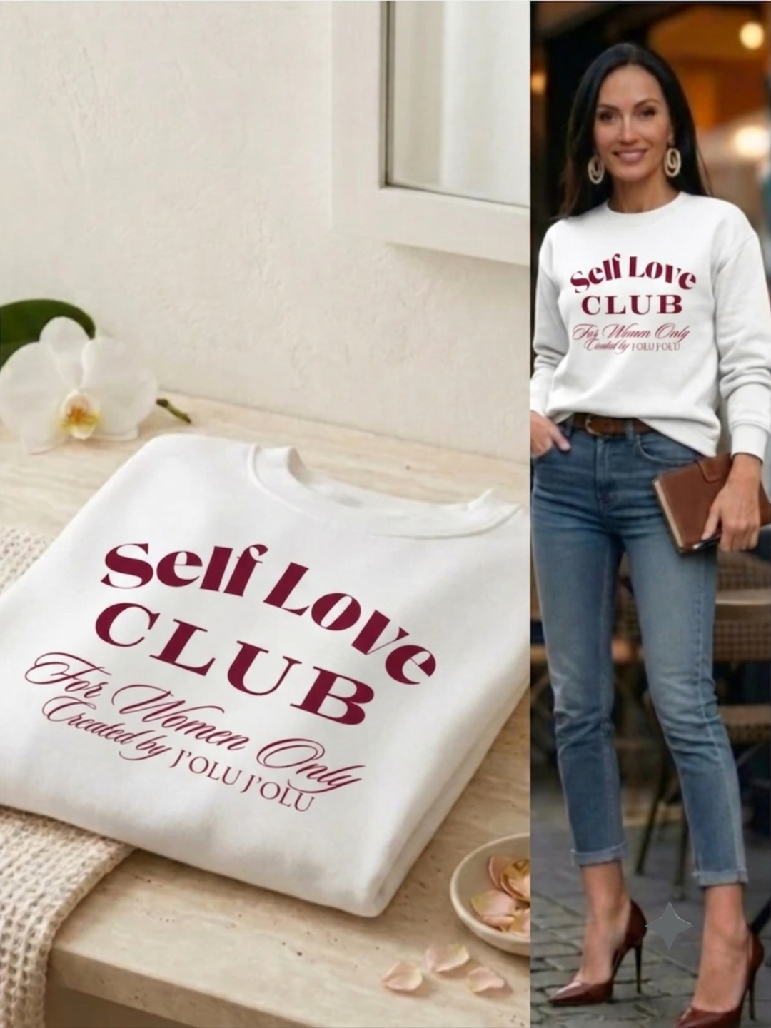 Self Love CLUB | Premium-Sweatshirt  - Off-white