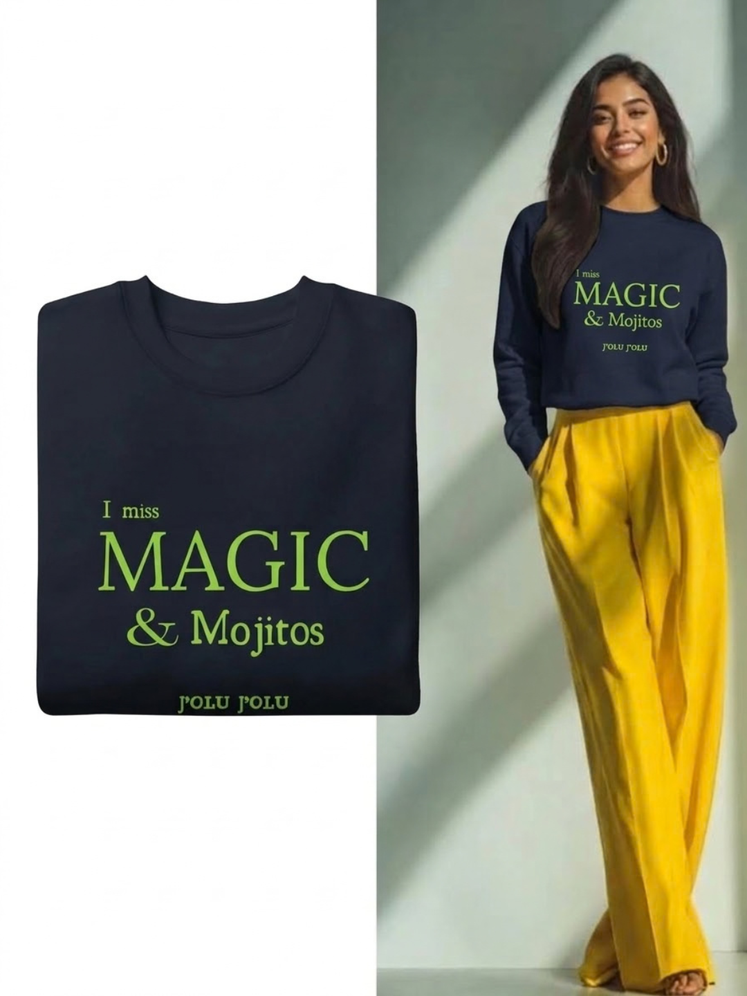 Sweet Statement-Piece - I miss MAGIC | Premium-Sweatshirt  - Navy Blue