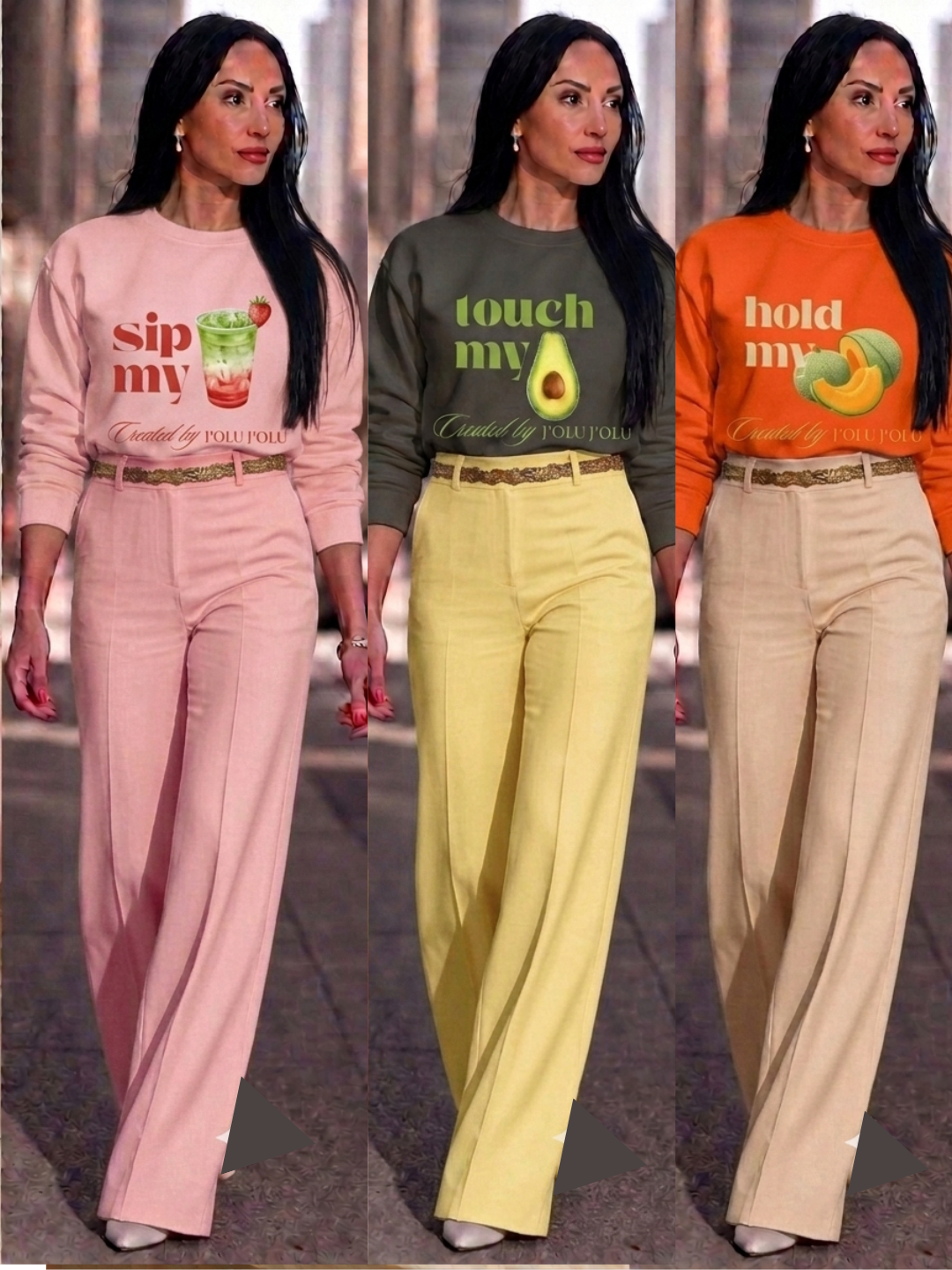 Touch My - Fruit Edition | Premium-Sweatshirt - Charcoal Gray