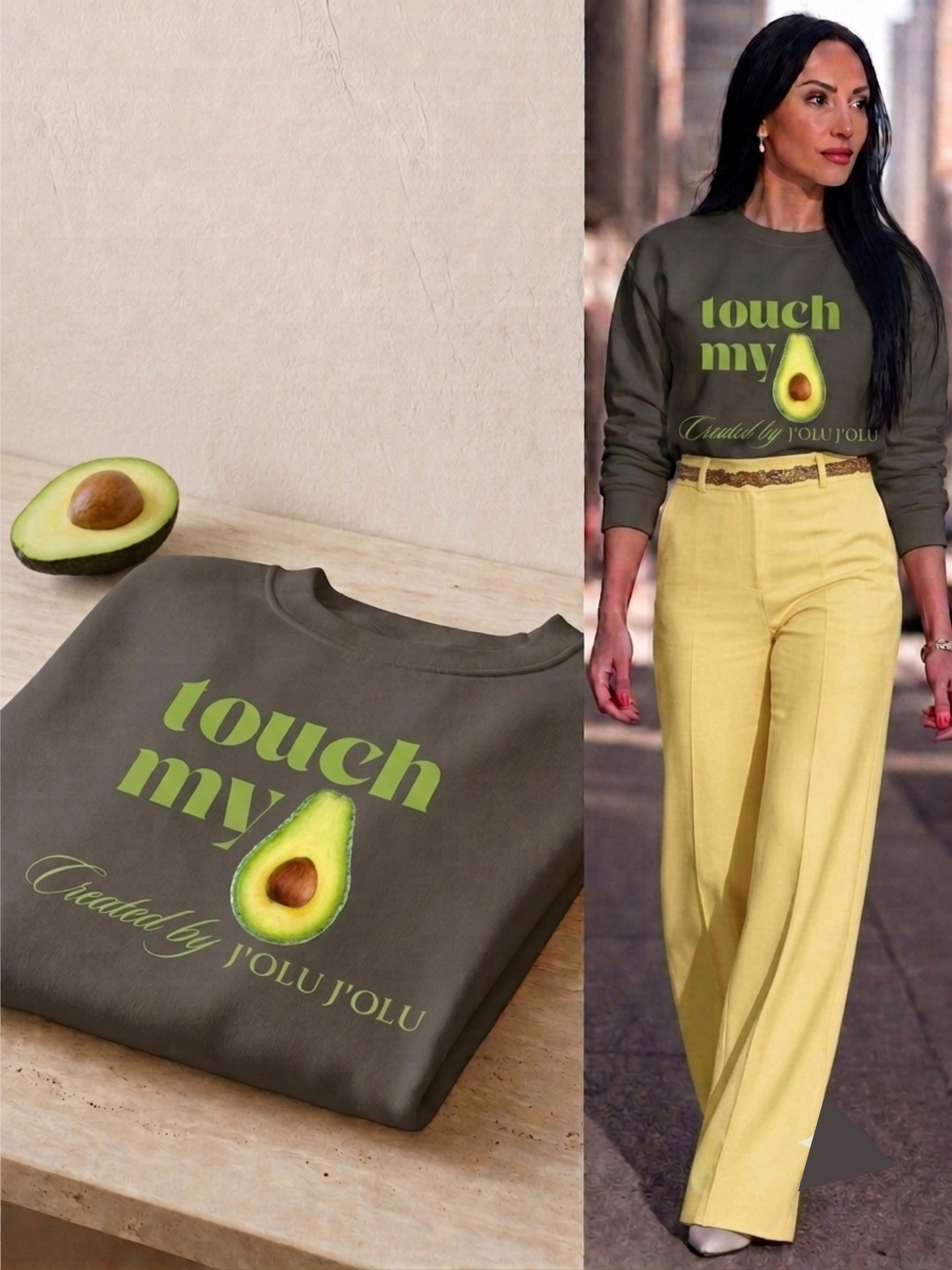 Touch My - Fruit Edition | Premium-Sweatshirt - Charcoal Gray