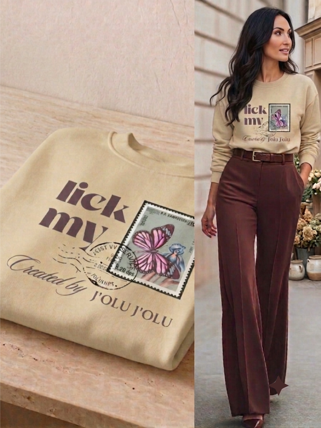 Lick My - Sweet Statement-Piece | Premium-Sweatshirt - Beige